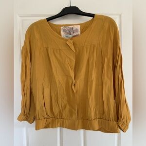 Urban Outfitters Mustard Yellow Crepe Jacket